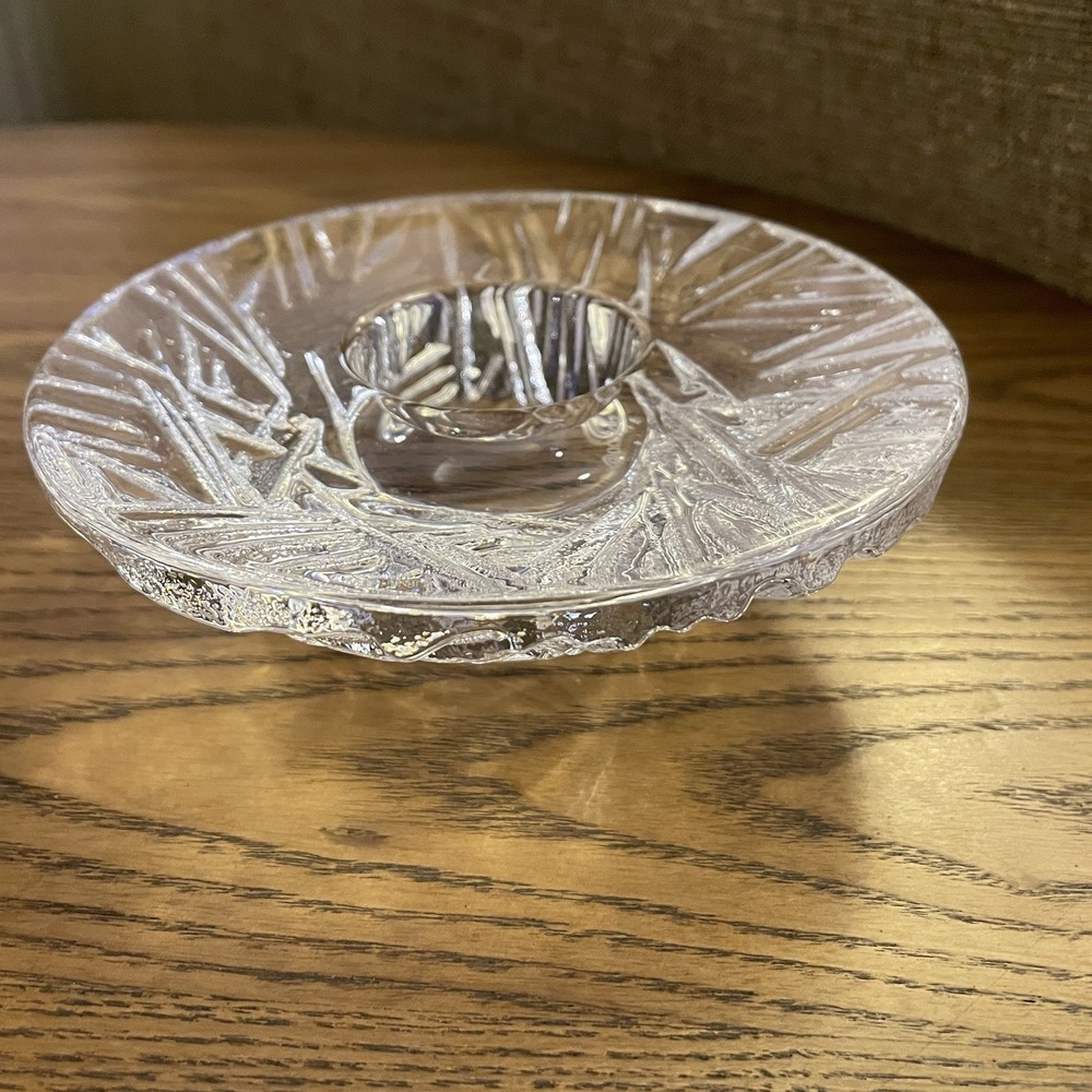 Chunky Tea Light‎ Candle Holder - Orrefors Icy LJUSLYKTA  MARTTI RYTKONEN Sweden